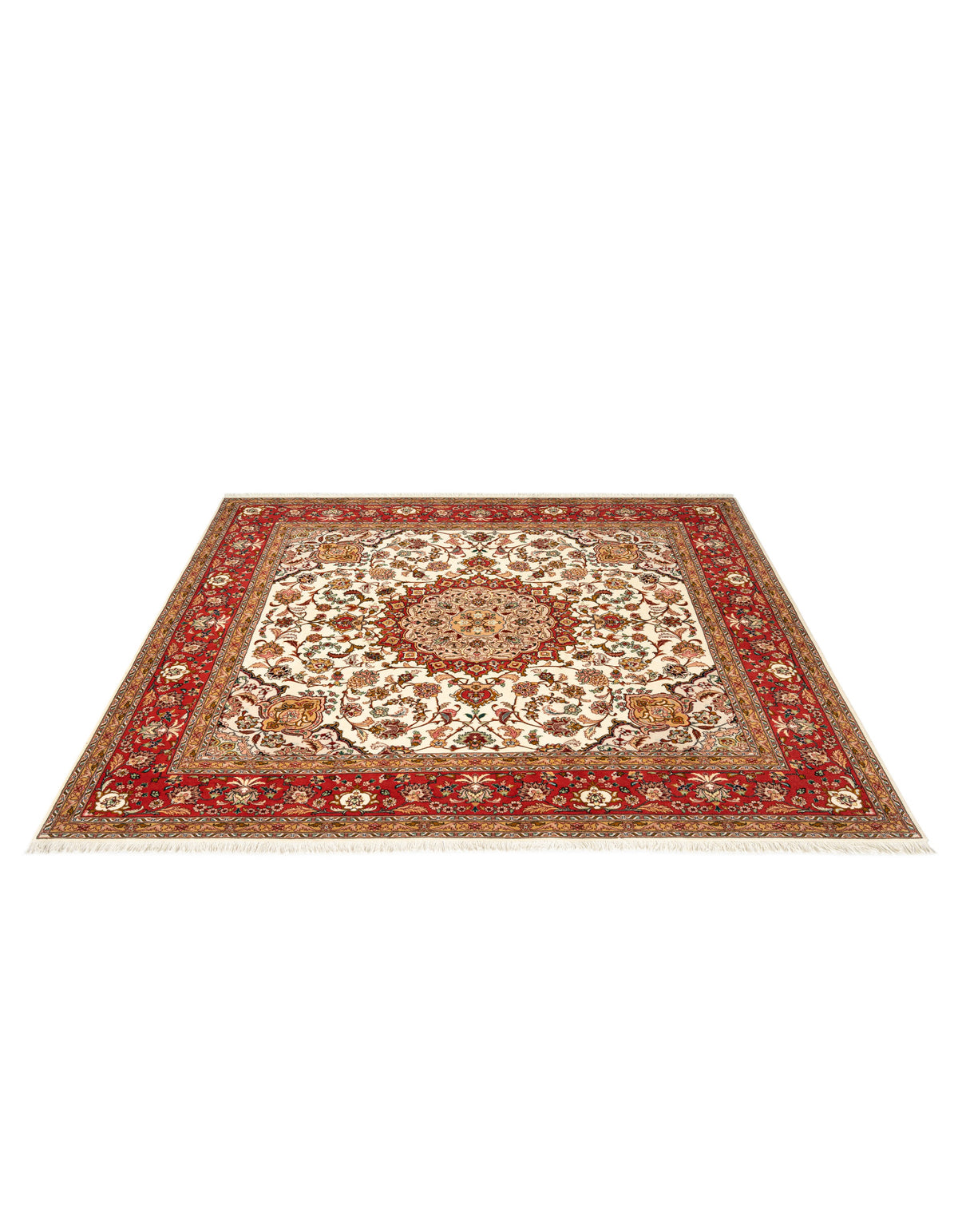 205 x 205 Täbriz mit Seide