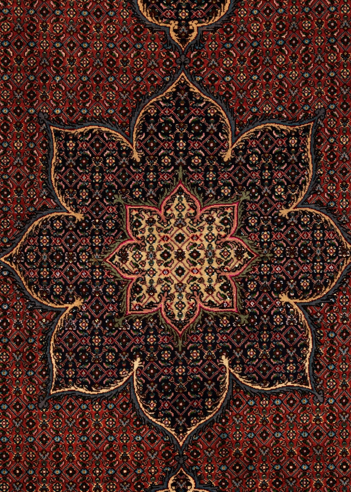 212 x 206 Täbriz Mahi mit Seide