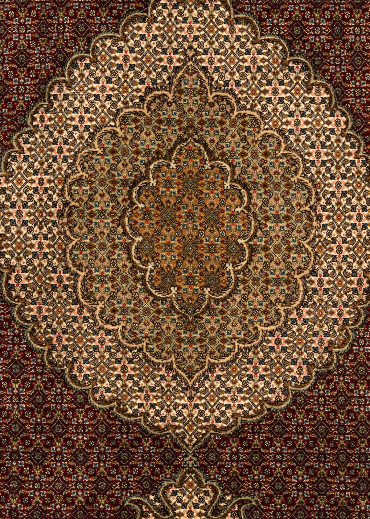 287 x 206 Täbriz Mahi mit Seide