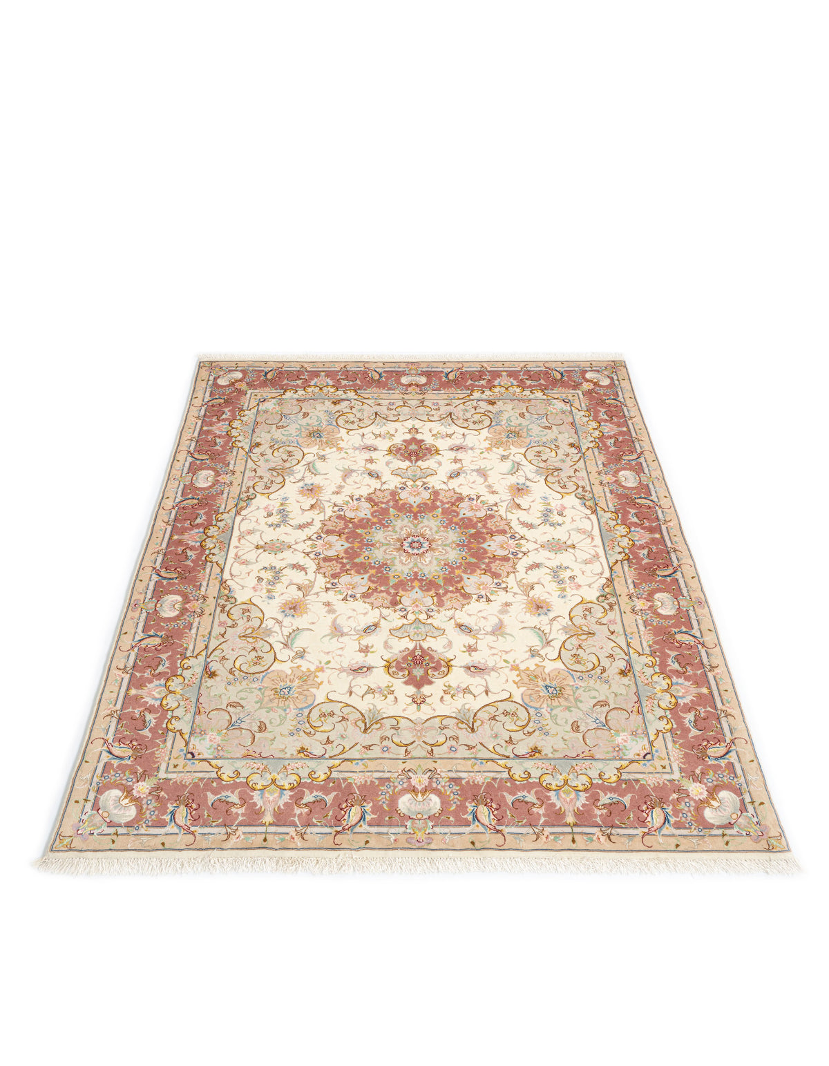 200 x 150 Täbriz auf und mit Seide