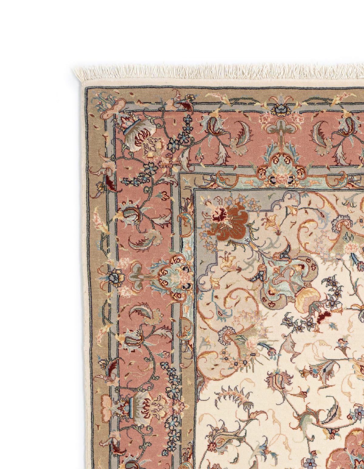 204x150 Tabriz sur et avec de la soie