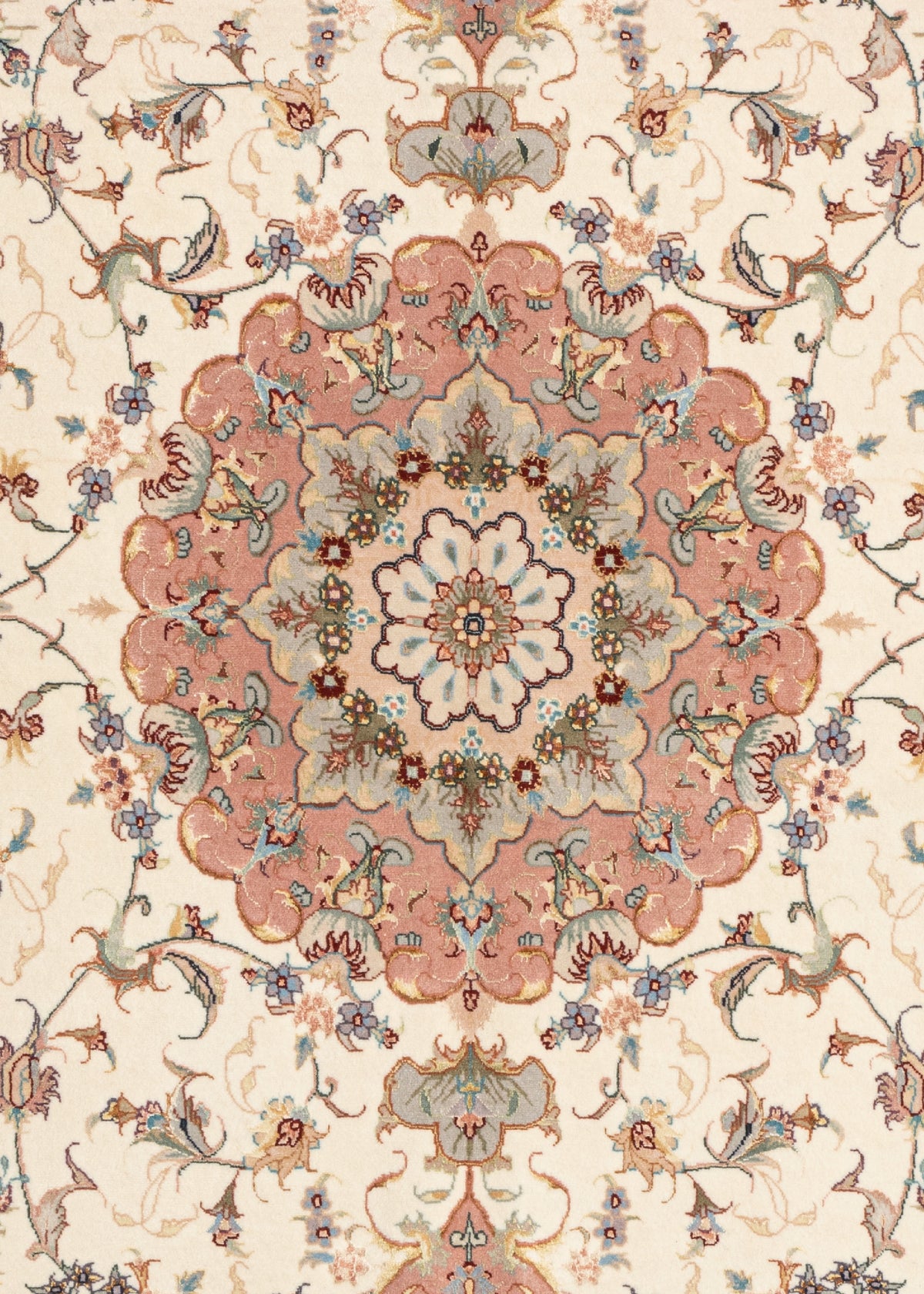 204x150 Tabriz sur et avec de la soie