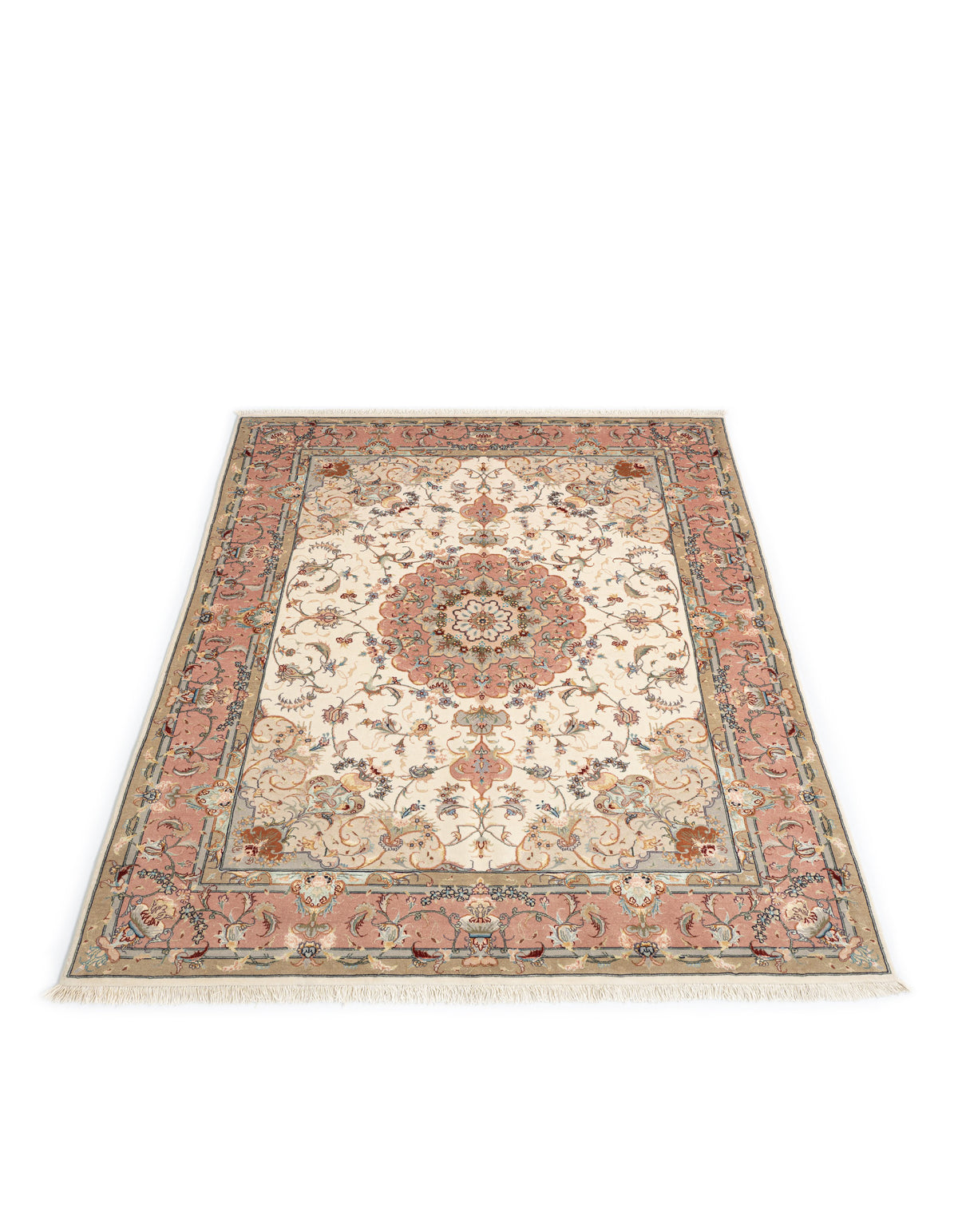 204x150 Tabriz sur et avec de la soie