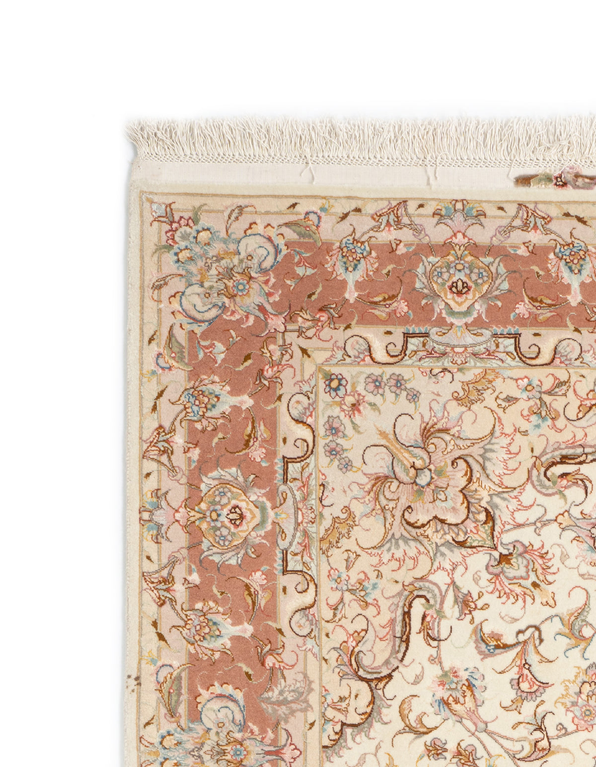 215x154 Tabriz sur et avec de la soie