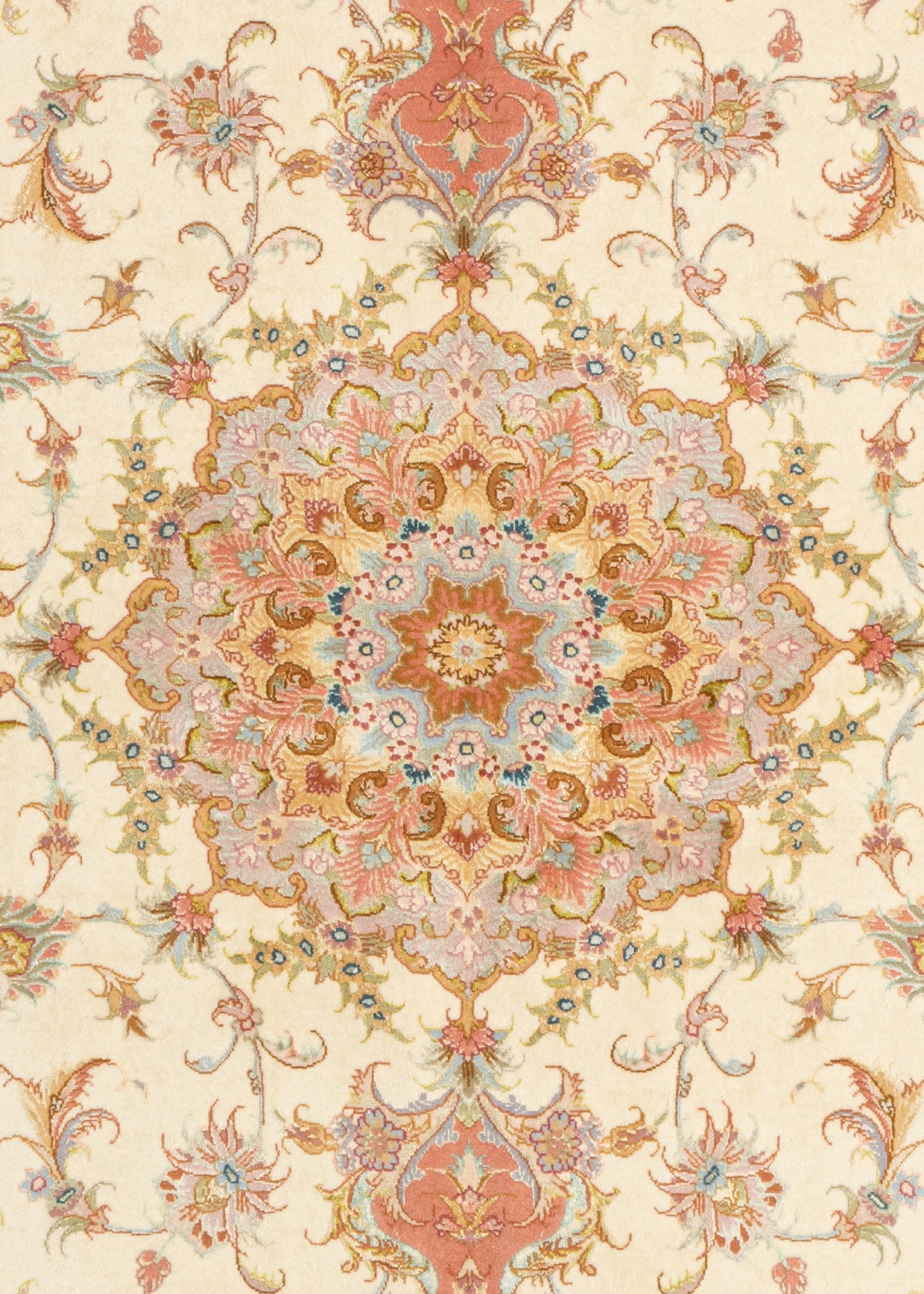 203x152 Tabriz su e con seta