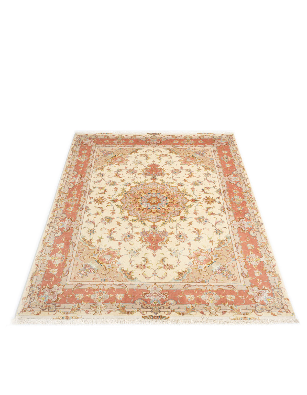 203x152 Tabriz su e con seta