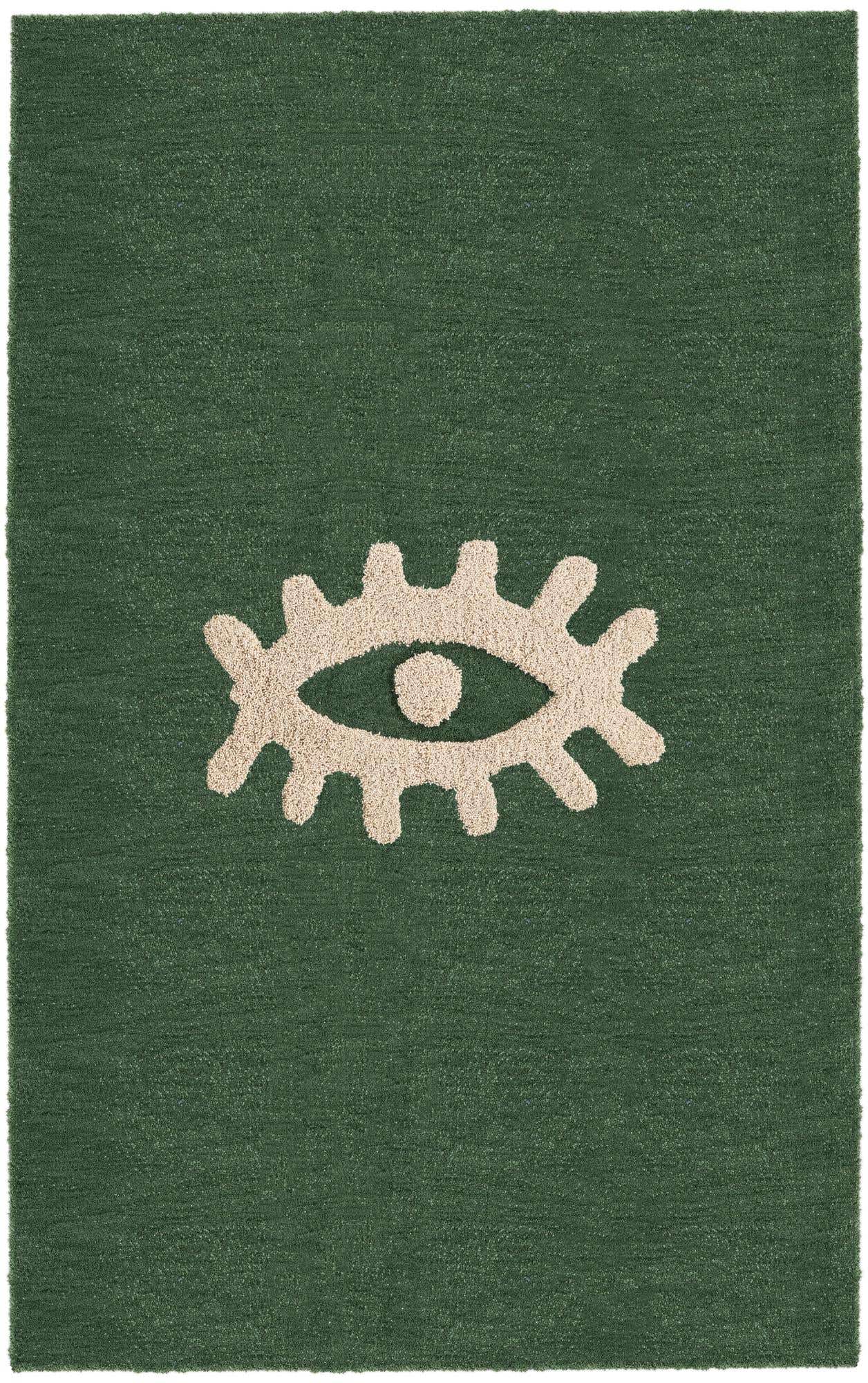 Rechteck Teppich AI Handgetuftet in Grün von Hadorn™ - Lifestyle Image