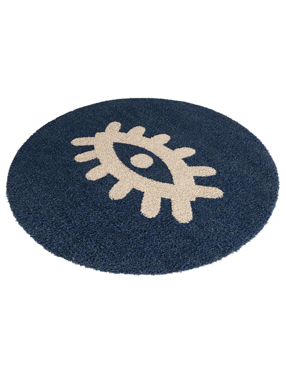 Rund Teppich AI Handgetuftet in Marineblau von Hadorn™ - Lifestyle Image