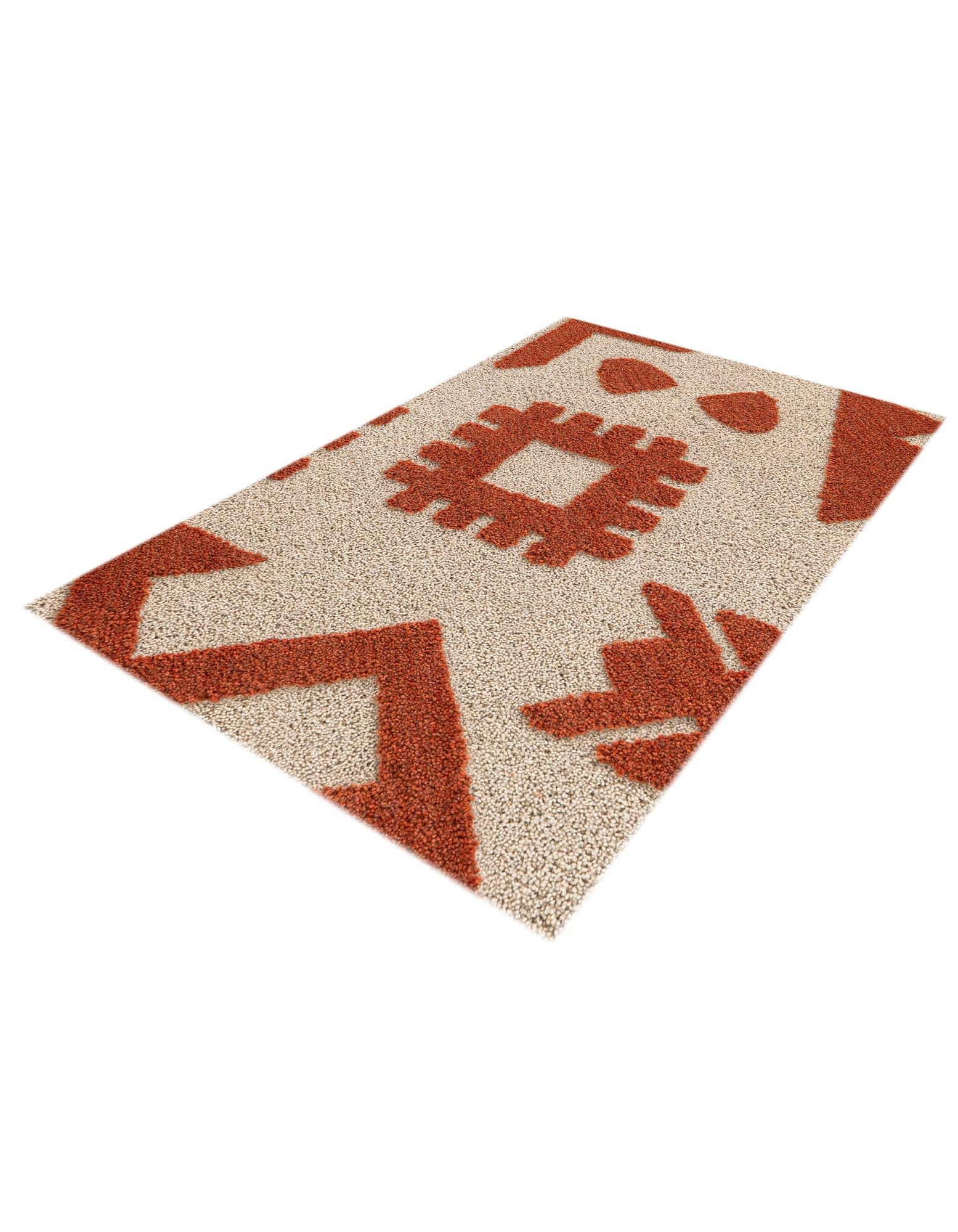 Rechteck Teppich AI Handgetuftet in Orange und Elfenbein von Hadorn™ - Lifestyle Image