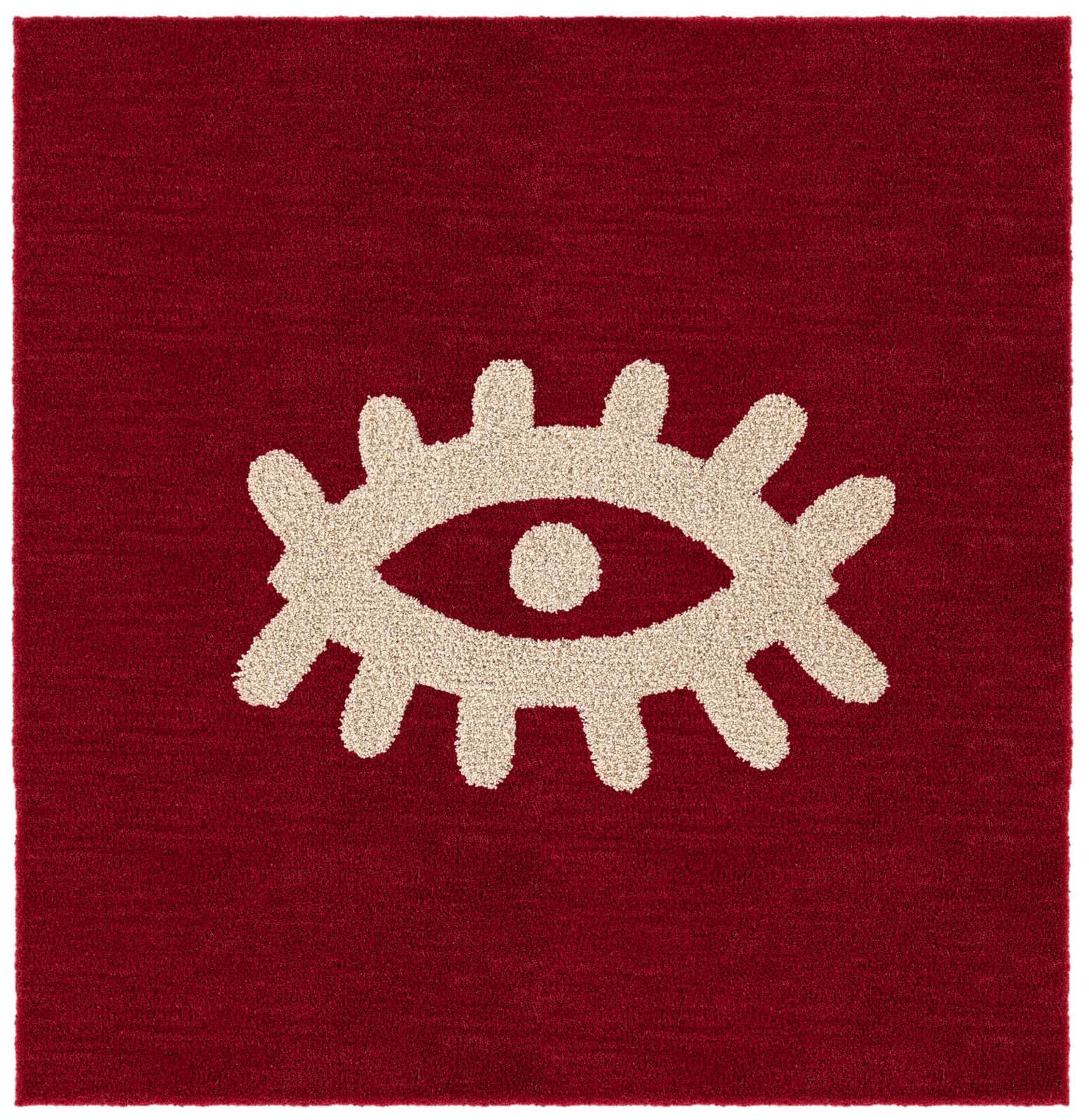 Quadratisch Teppich AI Handgetuftet in Rot von Hadorn™ - Lifestyle Image