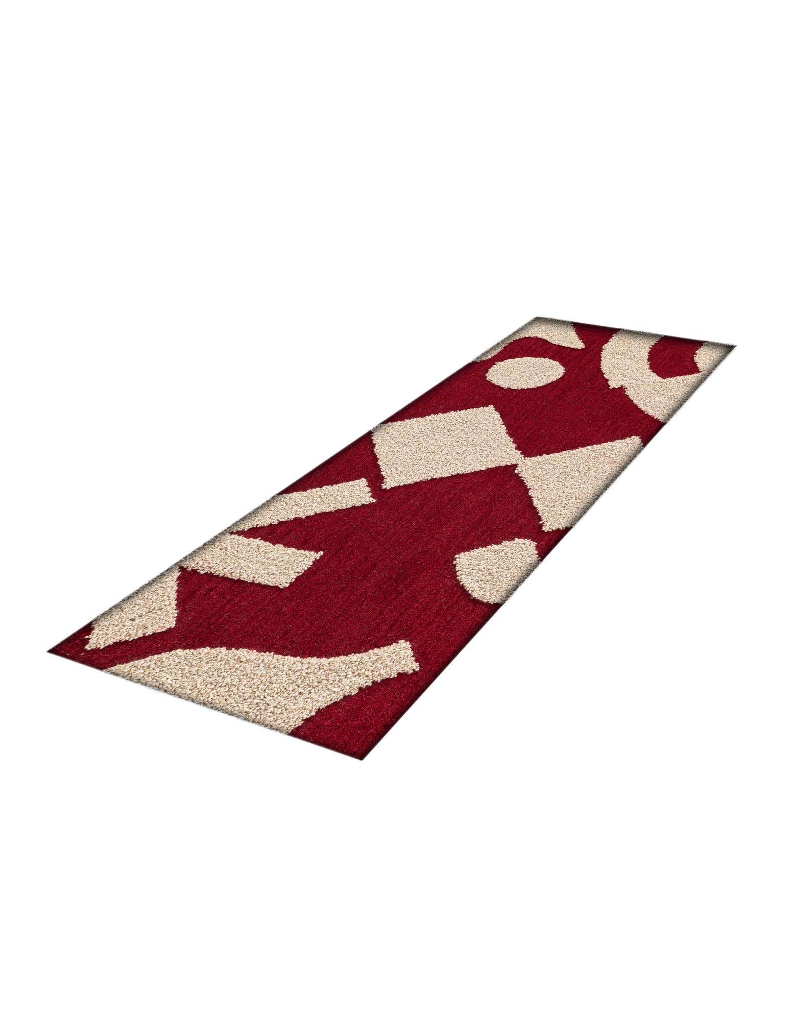 Läufer Teppich AI Handgetuftet in Rot und Elfenbein von Hadorn™ - Lifestyle Image