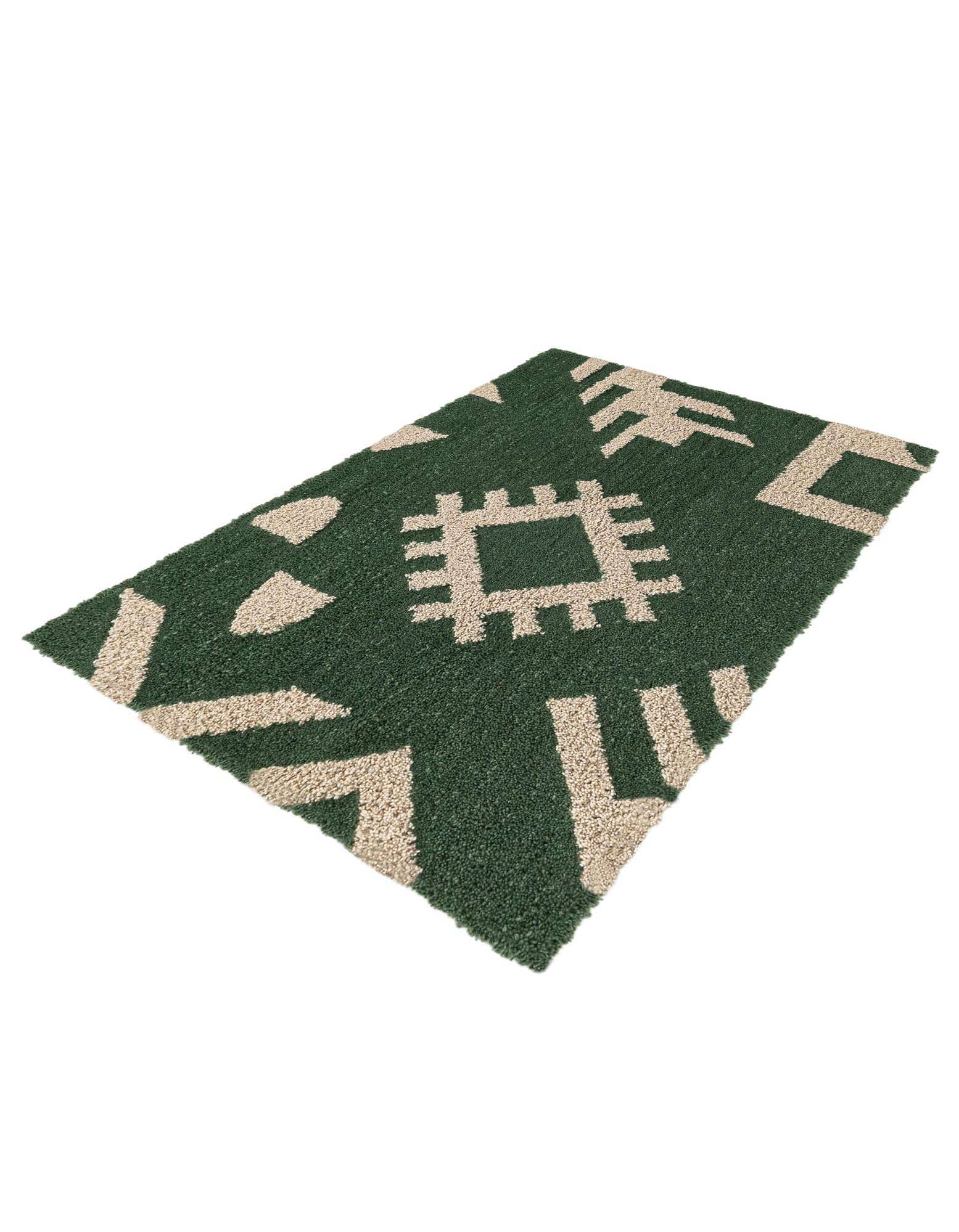 Rechteck Teppich AI Handgetuftet in Grün und Elfenbein von Hadorn™ - Lifestyle Image