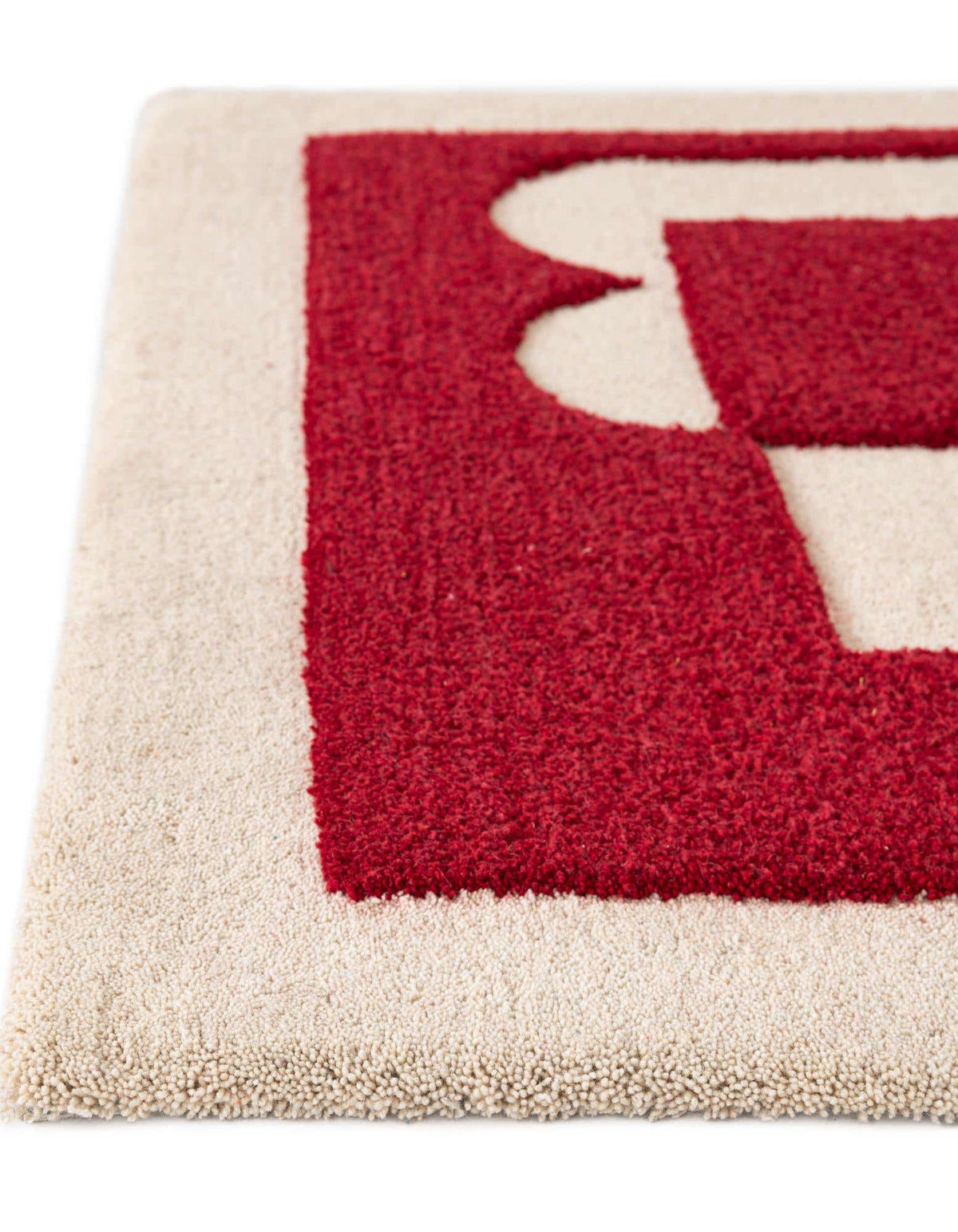 Läufer Teppich AI Handgetuftet in Elfenbein und Rot von Hadorn™ - Lifestyle Image