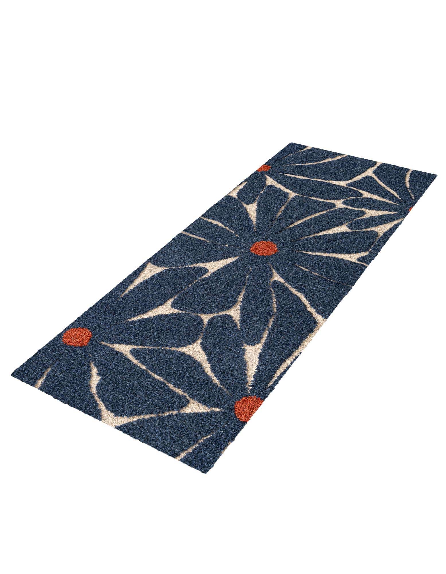 Läufer Teppich AI Handgetuftet in Marineblau und Elfenbein von Hadorn™ - Lifestyle Image