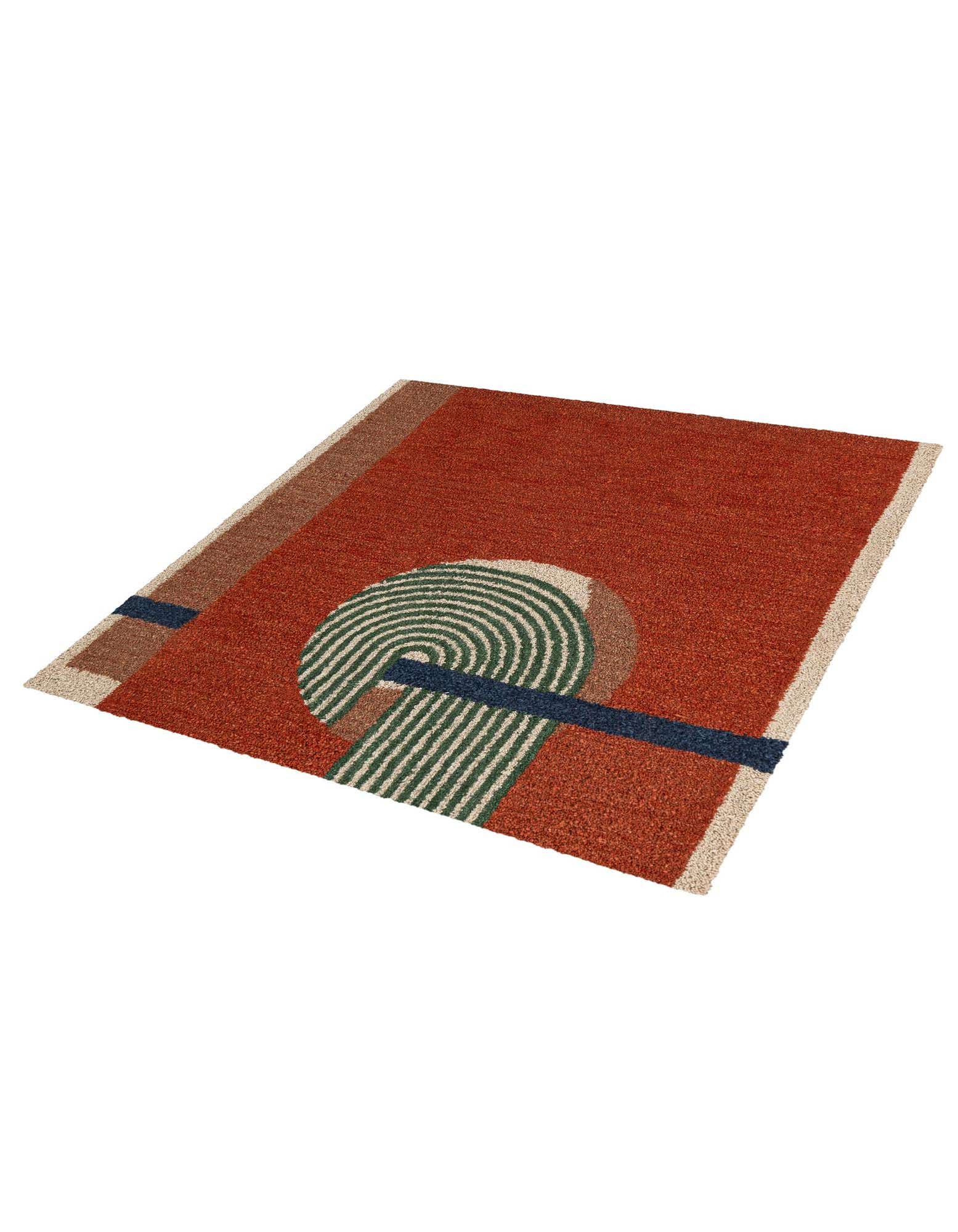 Quadratisch Teppich AI Handgetuftet in Orange von Hadorn™ - Lifestyle Image