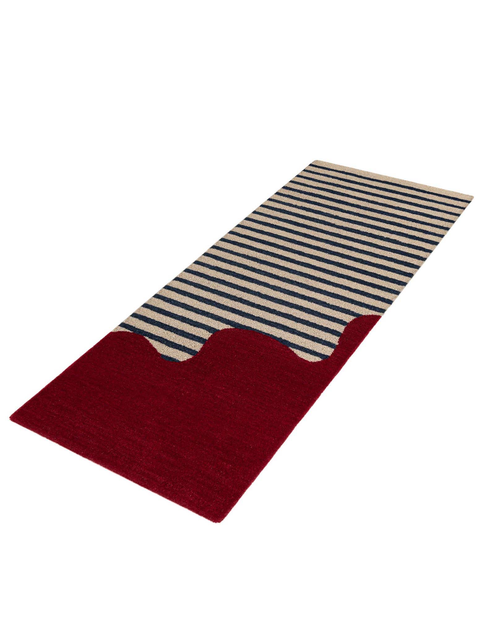 Läufer Teppich AI Handgetuftet in Elfenbein und Rot von Hadorn™ - Lifestyle Image