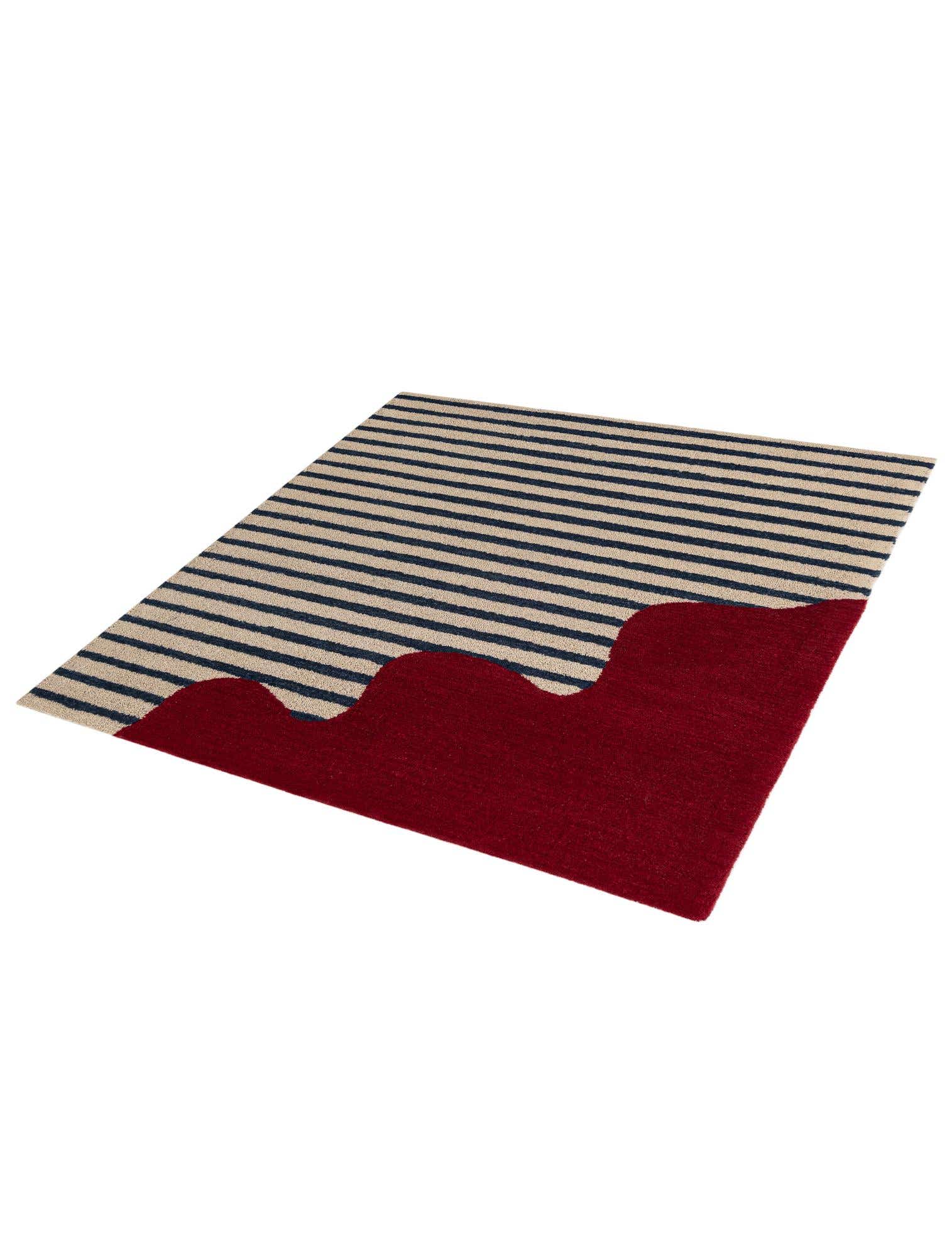 Quadratisch Teppich AI Handgetuftet in Elfenbein und Rot von Hadorn™ - Lifestyle Image