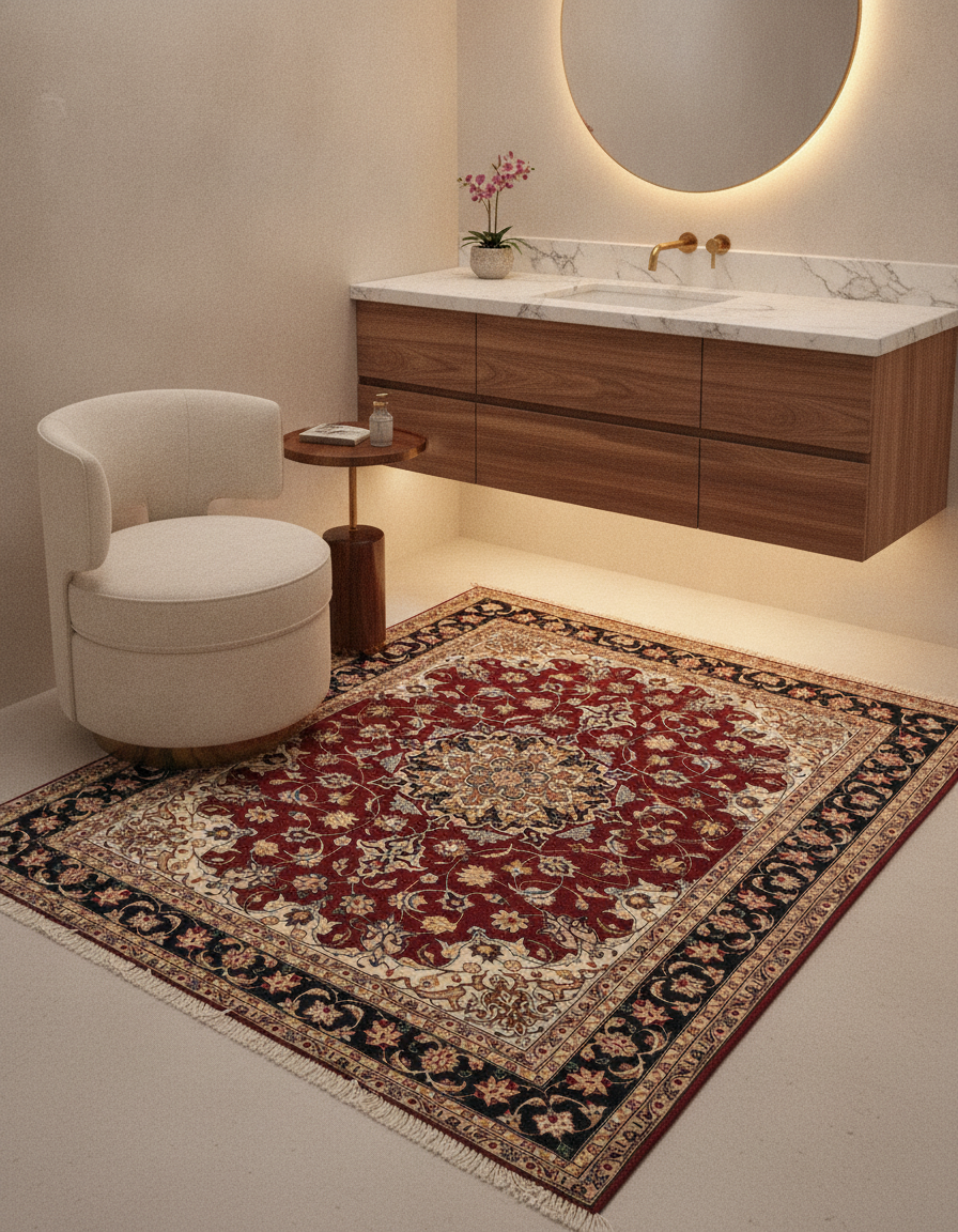 201x150 Tabriz avec de la soie