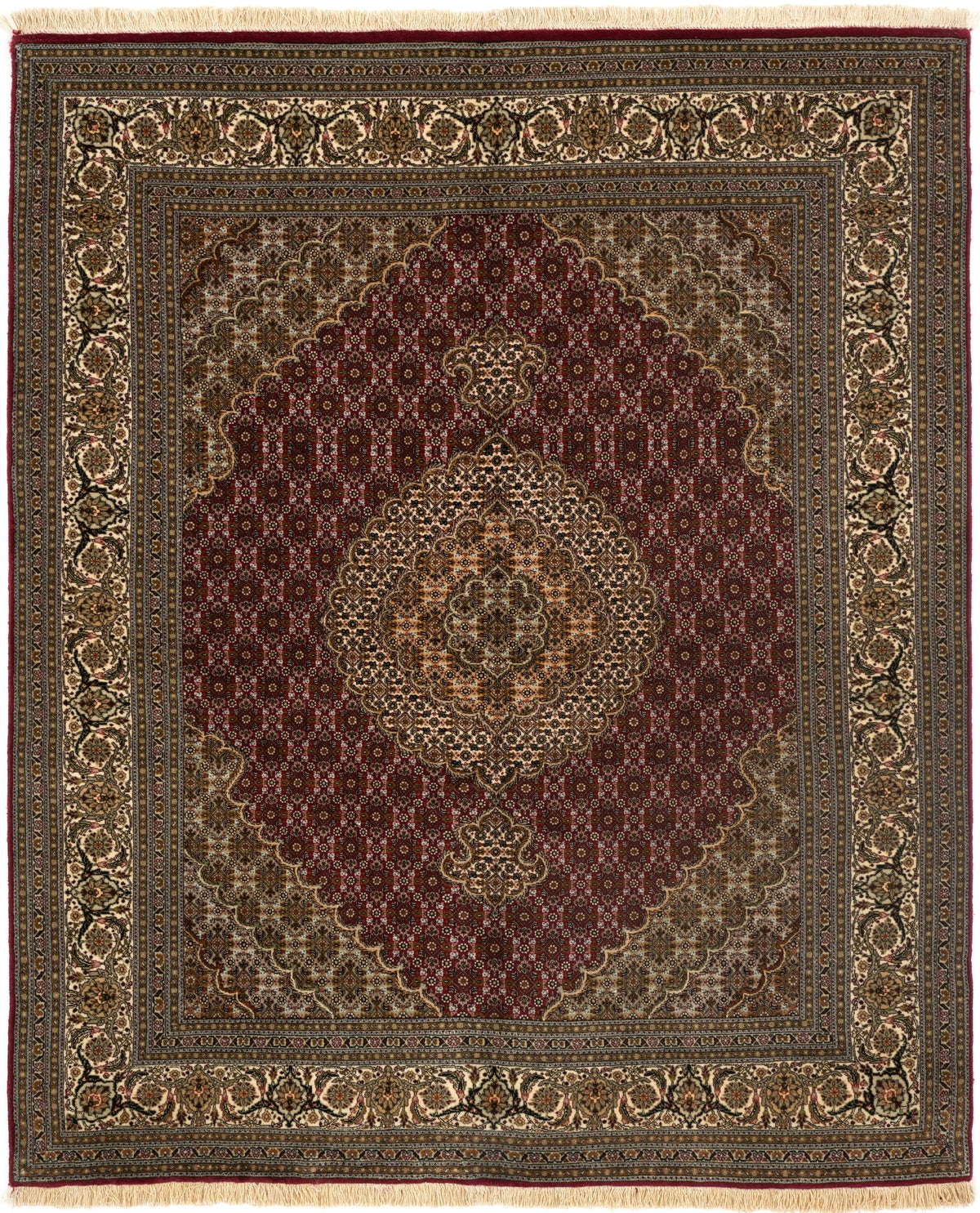148x184 Tabriz Mahi con seta