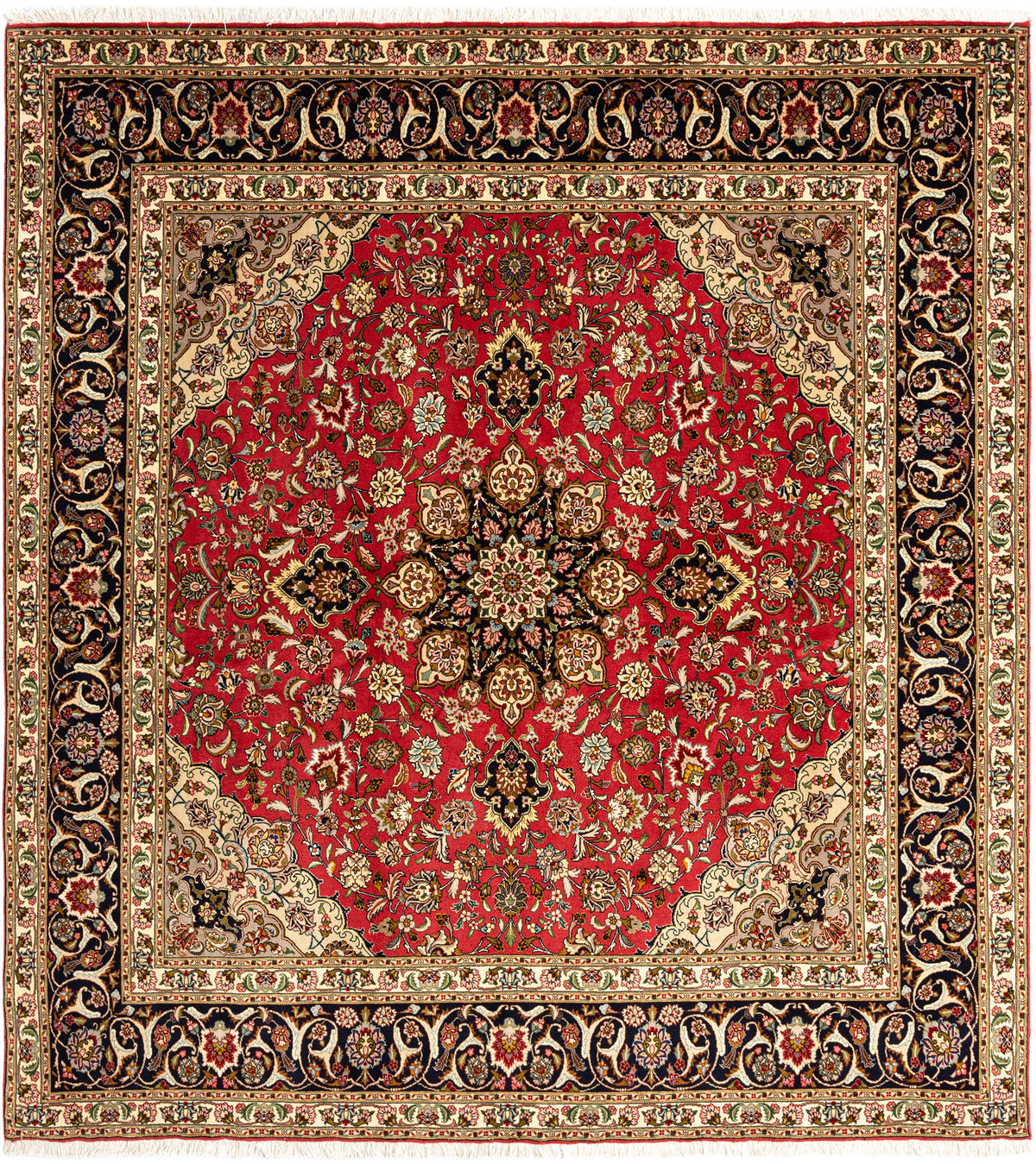 216x201 Tabriz avec de la soie