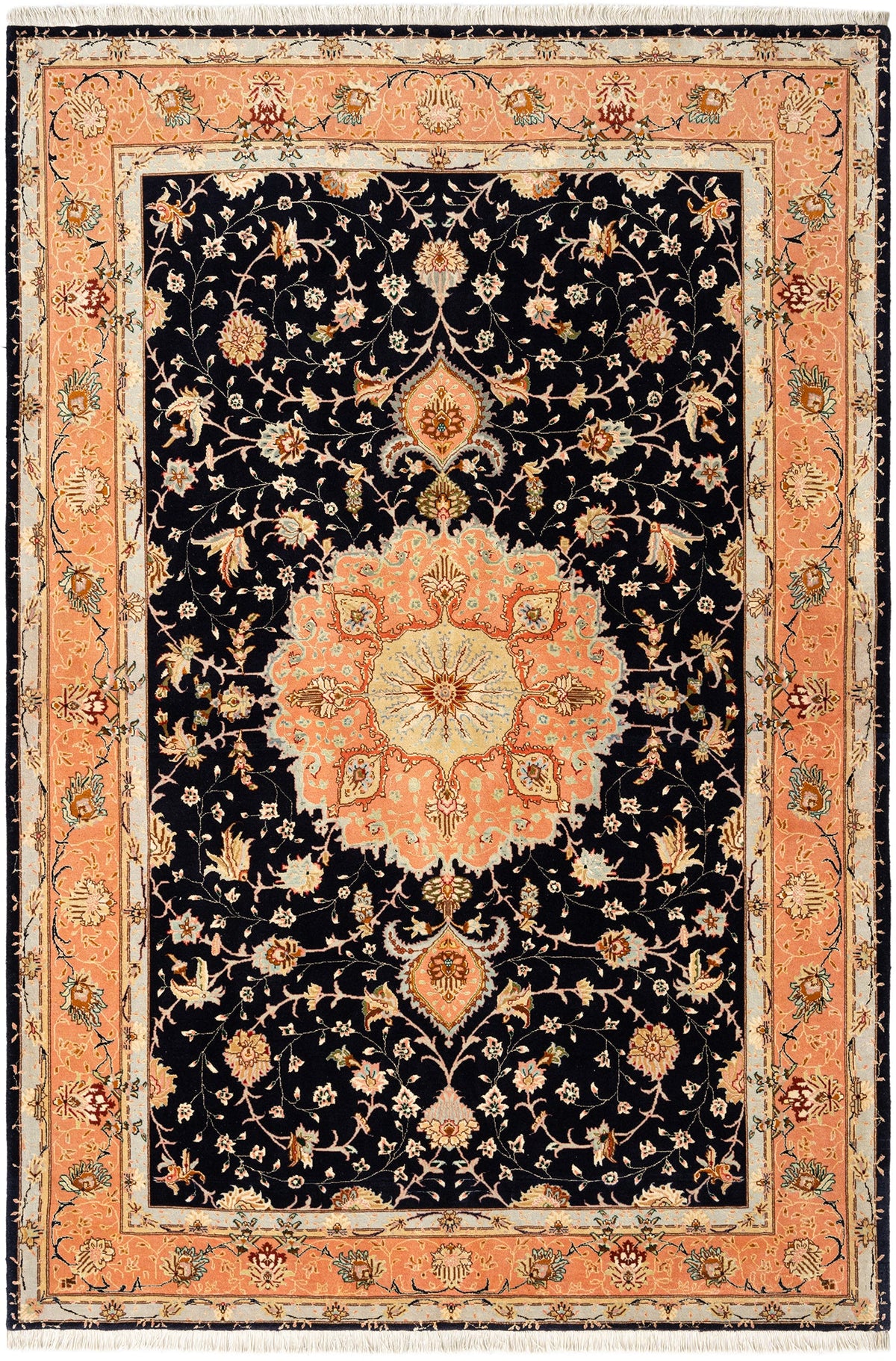 246 x 166 Täbriz mit Seide