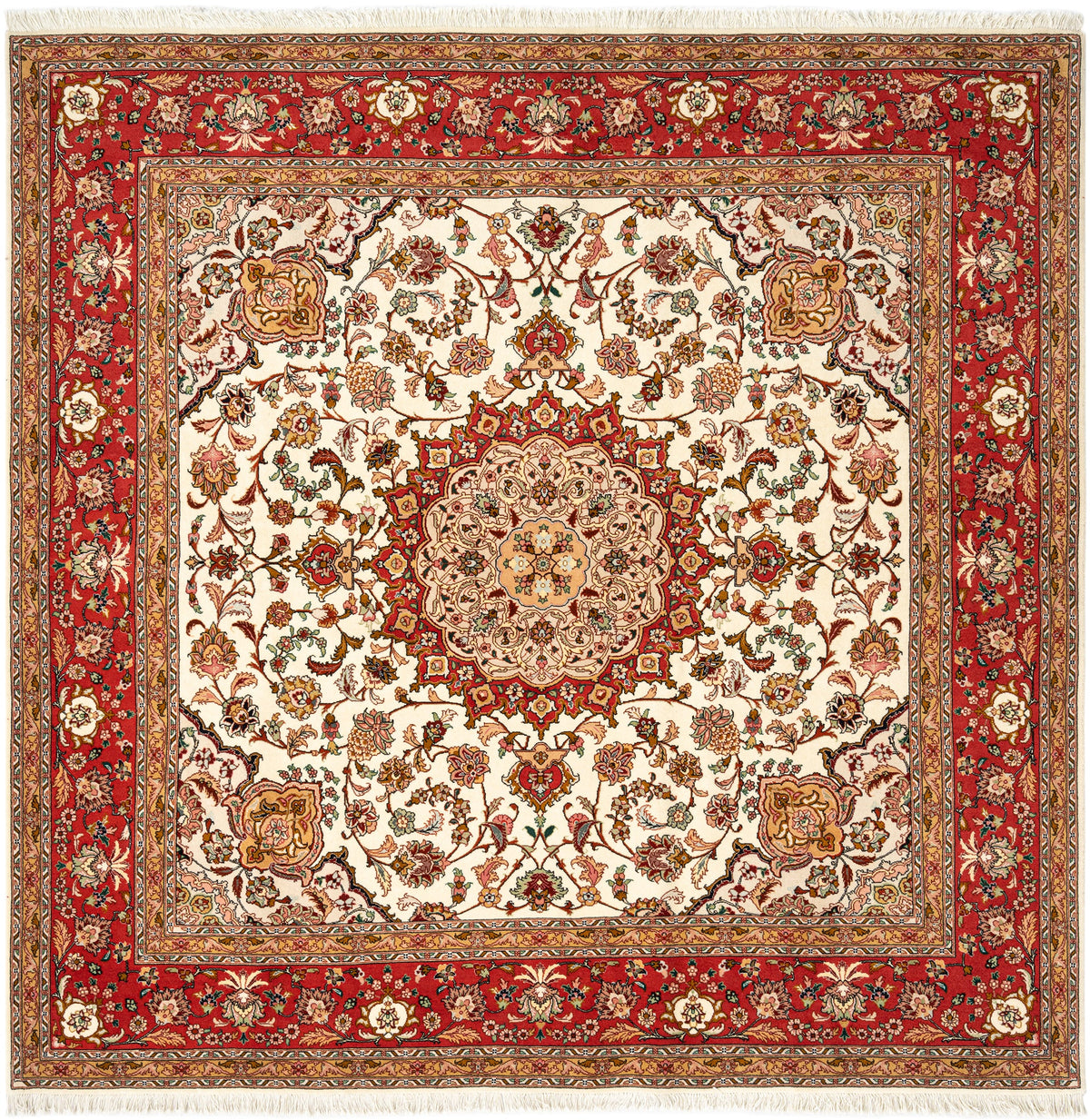 205 x 205 Täbriz mit Seide