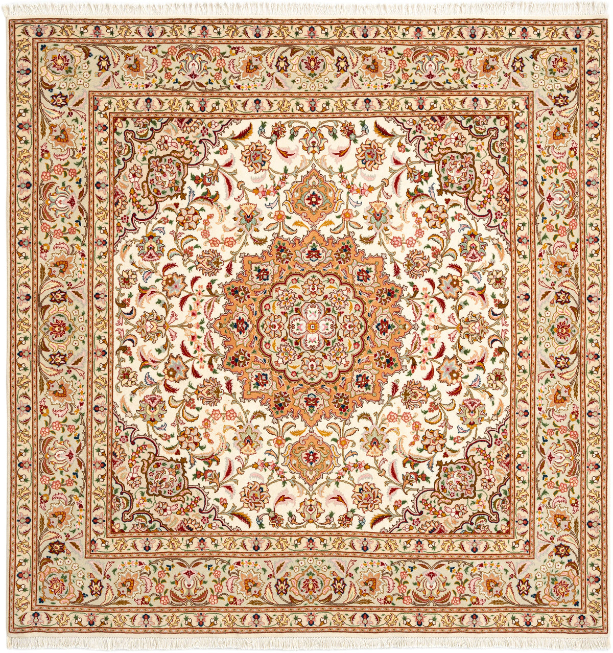 200 x 197 Täbriz mit Seide