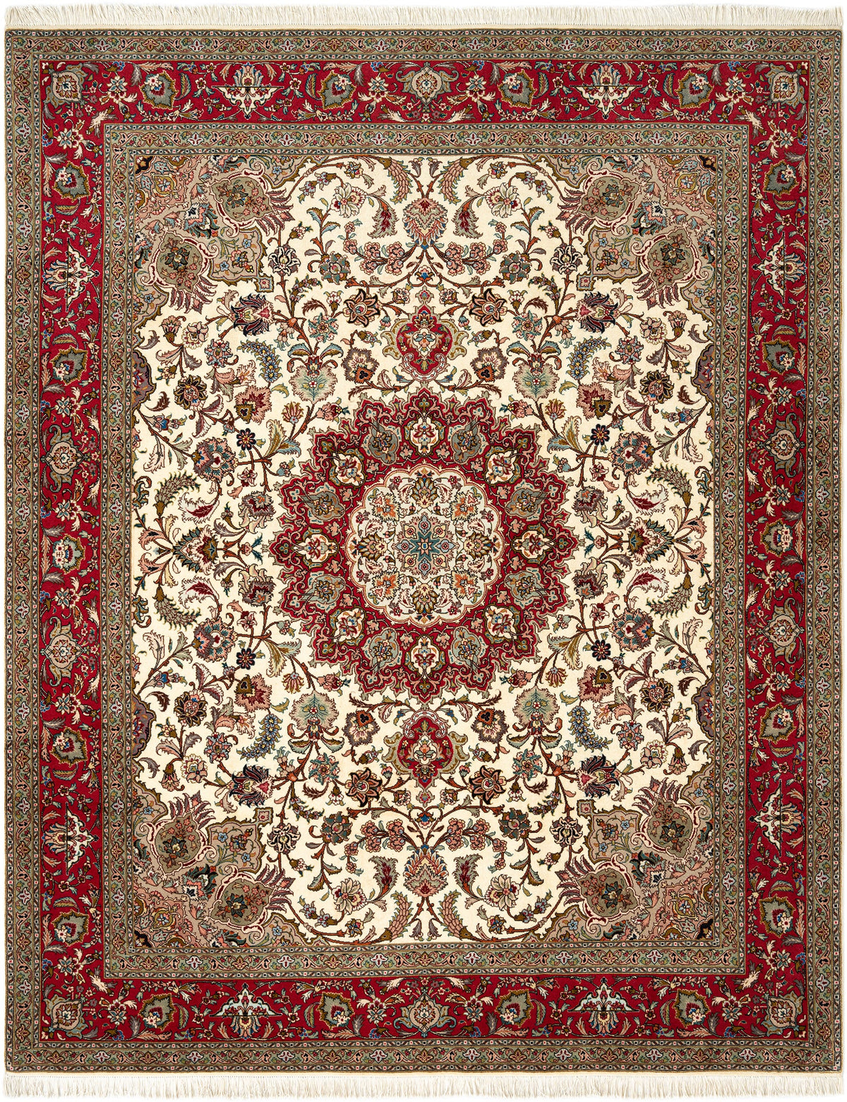255 x 202 Täbriz mit Seide