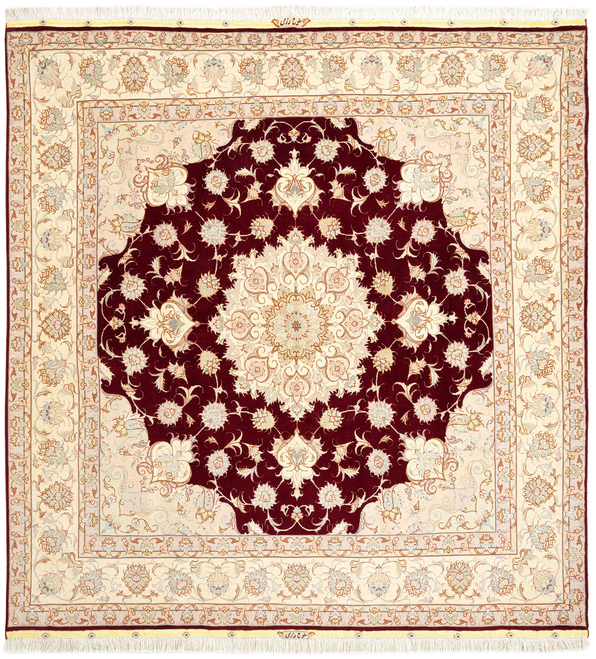 218 x 202 Täbriz mit Seide