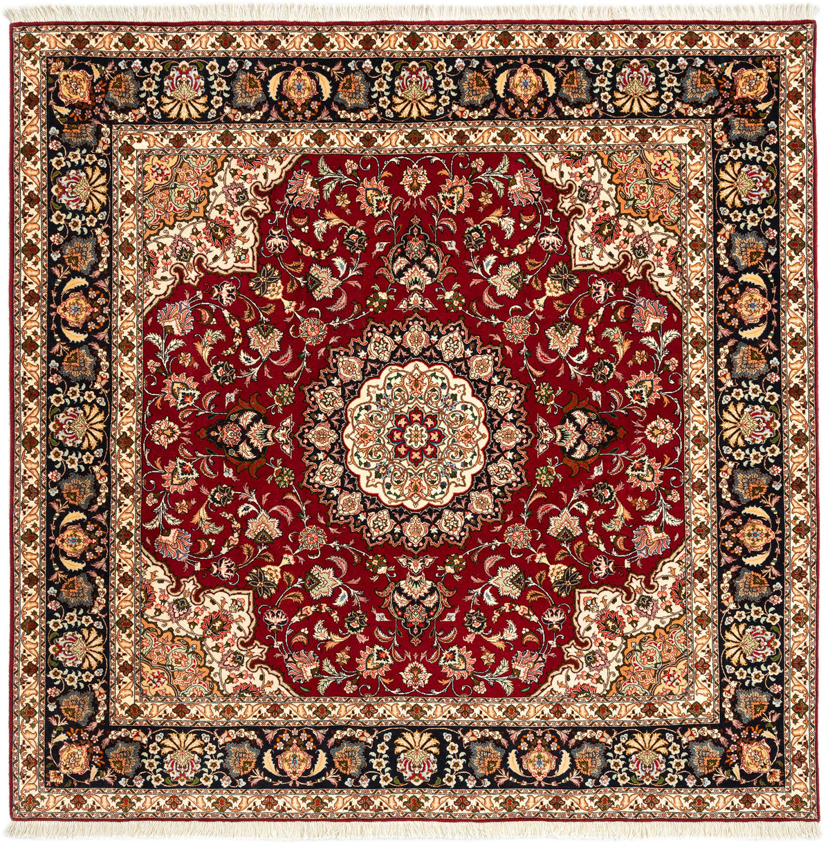 200 x 198 Täbriz mit Seide