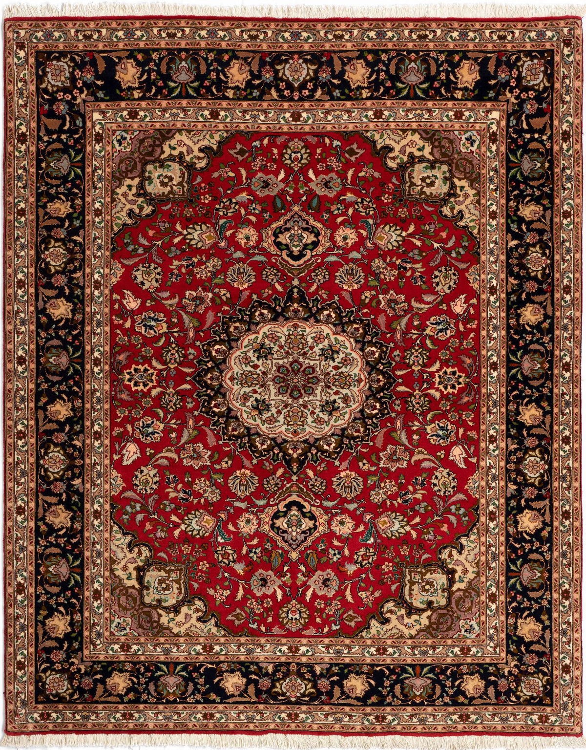 194 x 157 Täbriz mit Seide