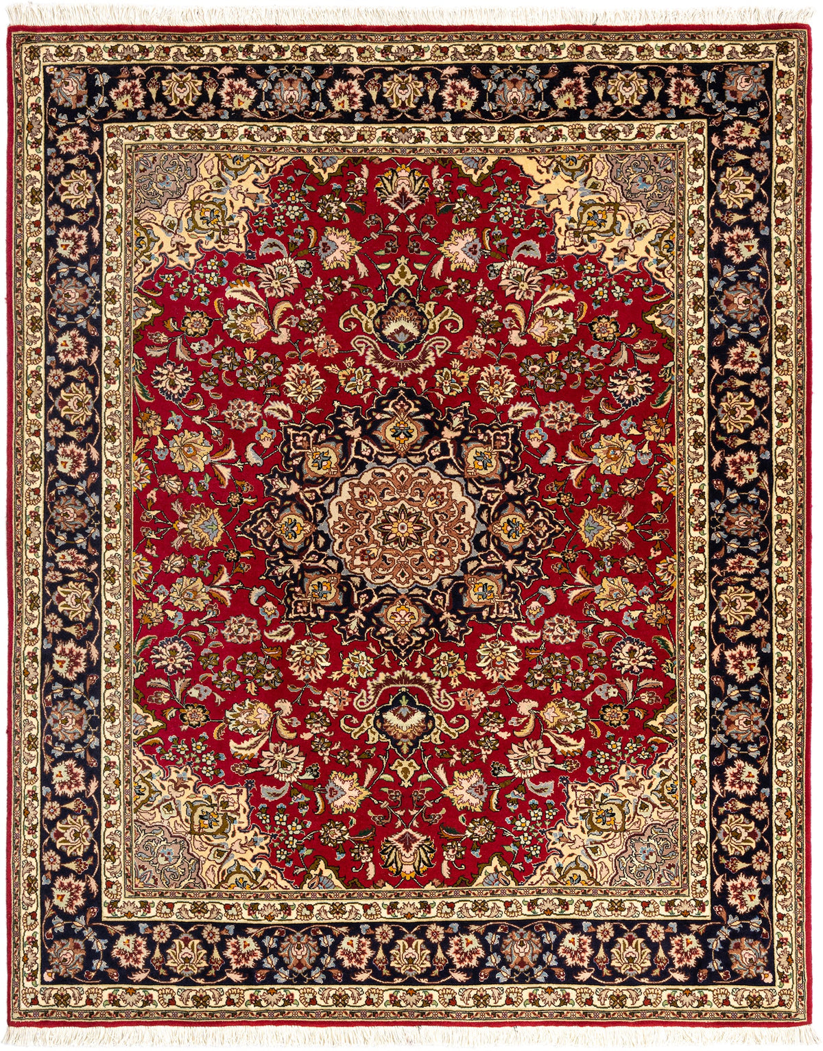 195 x 155 Täbriz mit Seide