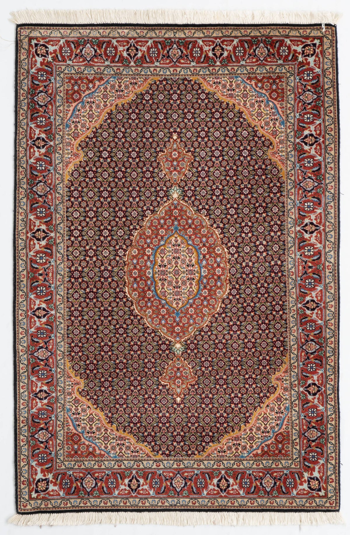 210x150 Tabriz Mahi con seta