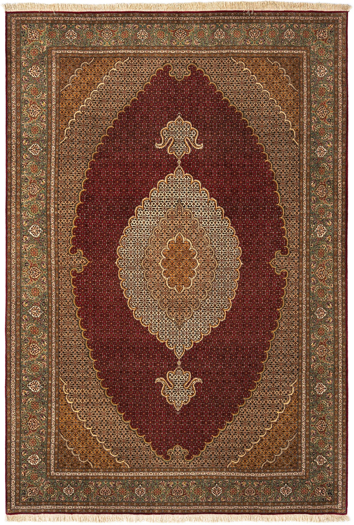 305x205 Tabriz Mahi avec soie