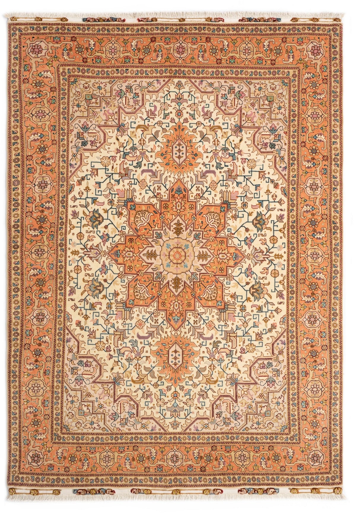 216 x 149 Täbriz mit Seide