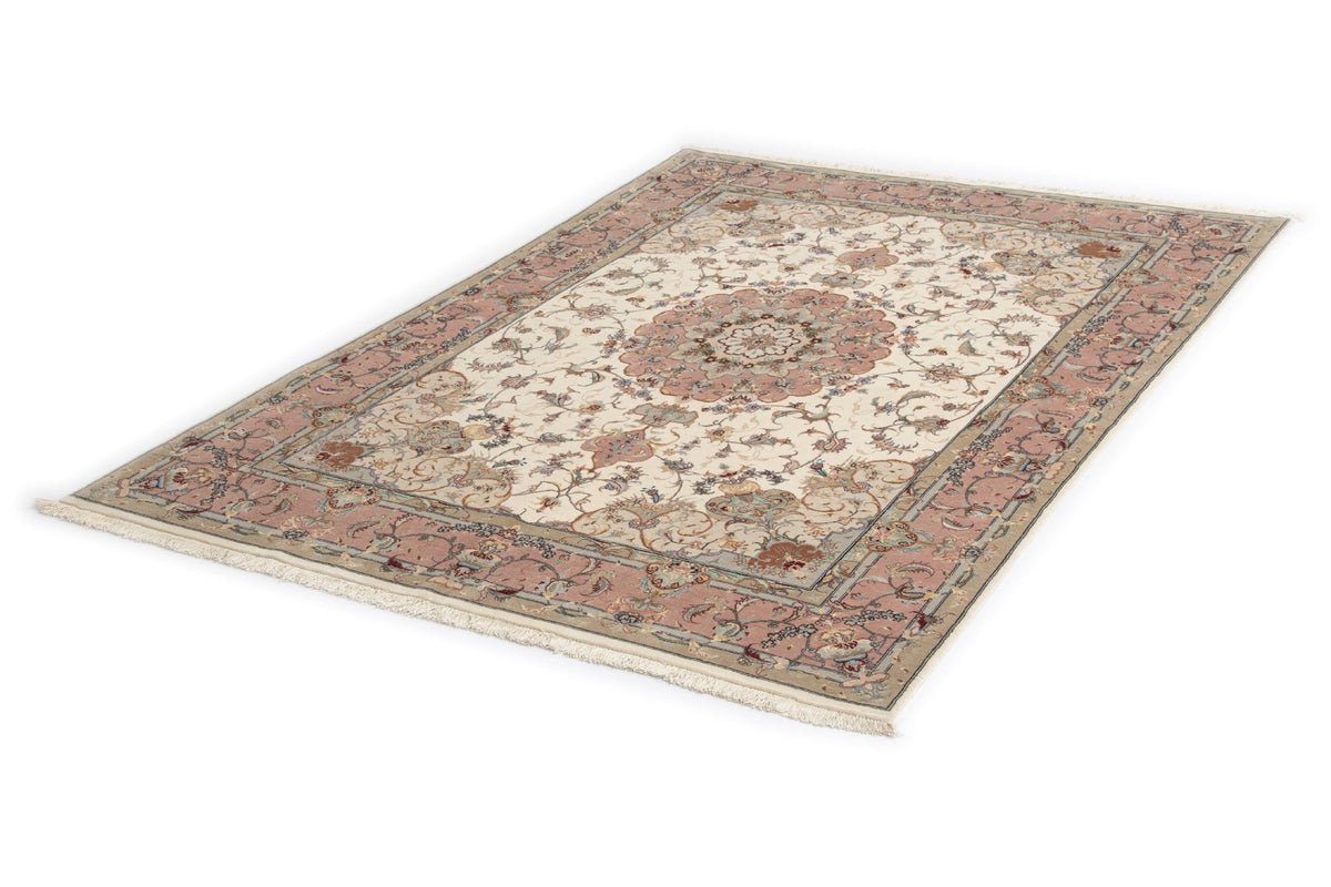 204x150 Tabriz sur et avec de la soie