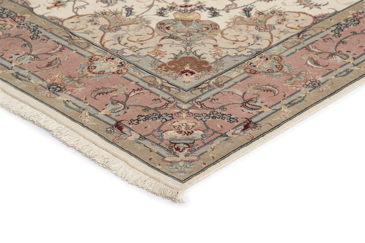 204x150 Tabriz sur et avec de la soie