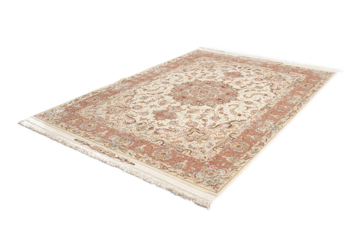215x154 Tabriz sur et avec de la soie