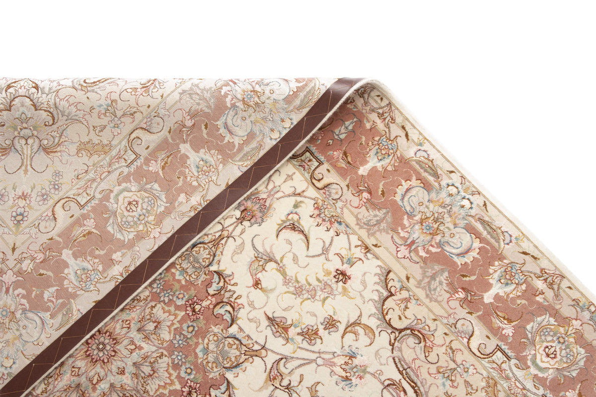 215x154 Tabriz sur et avec de la soie