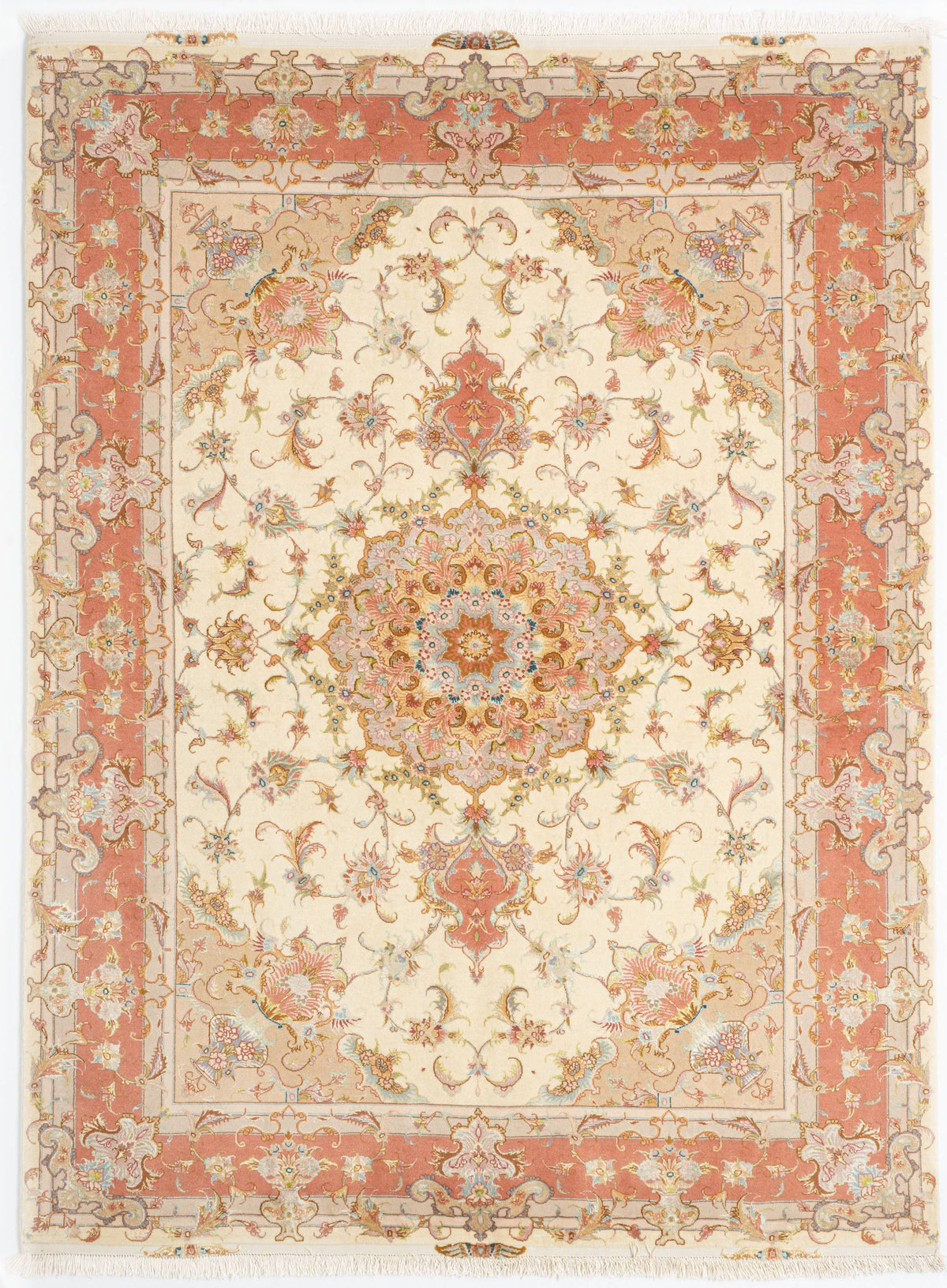 203x152 Tabriz su e con seta
