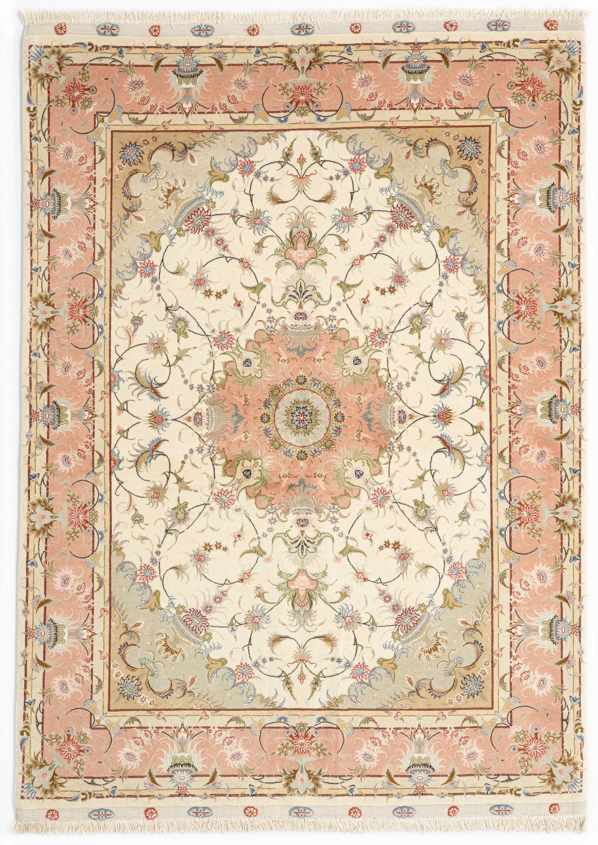 205x150 Tabriz su e con seta