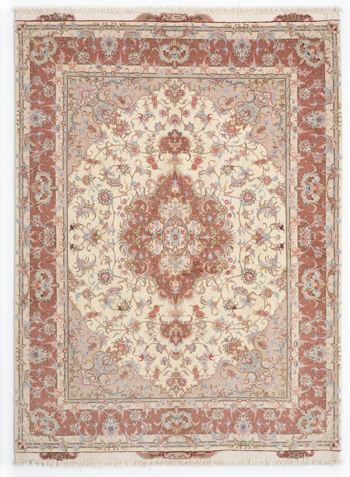 208 x 151 Täbriz auf und mit Seide