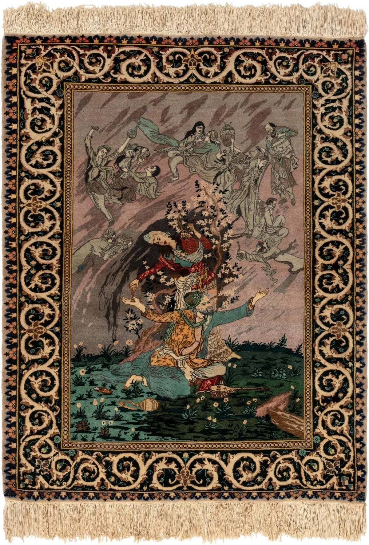 100 x 135 Isfahan mit Seide
