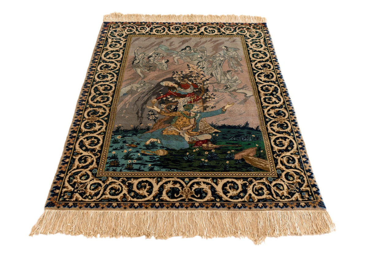 100 x 135 Isfahan mit Seide